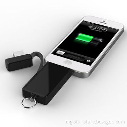 3-in-1 Keyring USB Power Bank, 8, 16, 32GB Optional Built-in Memory, 1,000mAh Battery